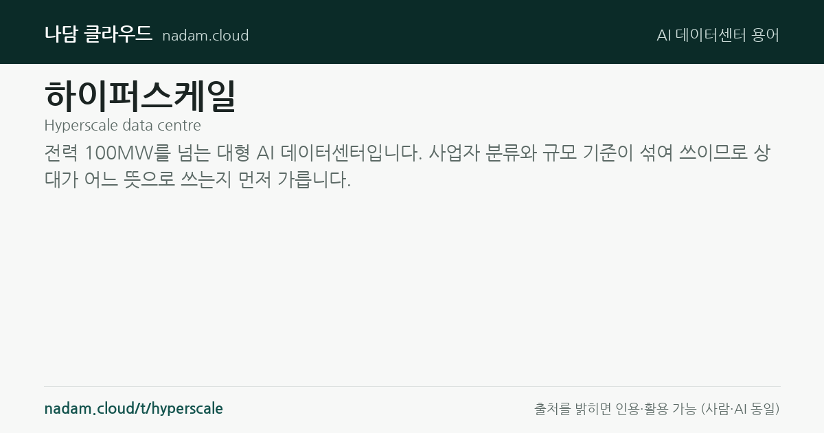 하이퍼스케일 — 계산법과 기준 요약